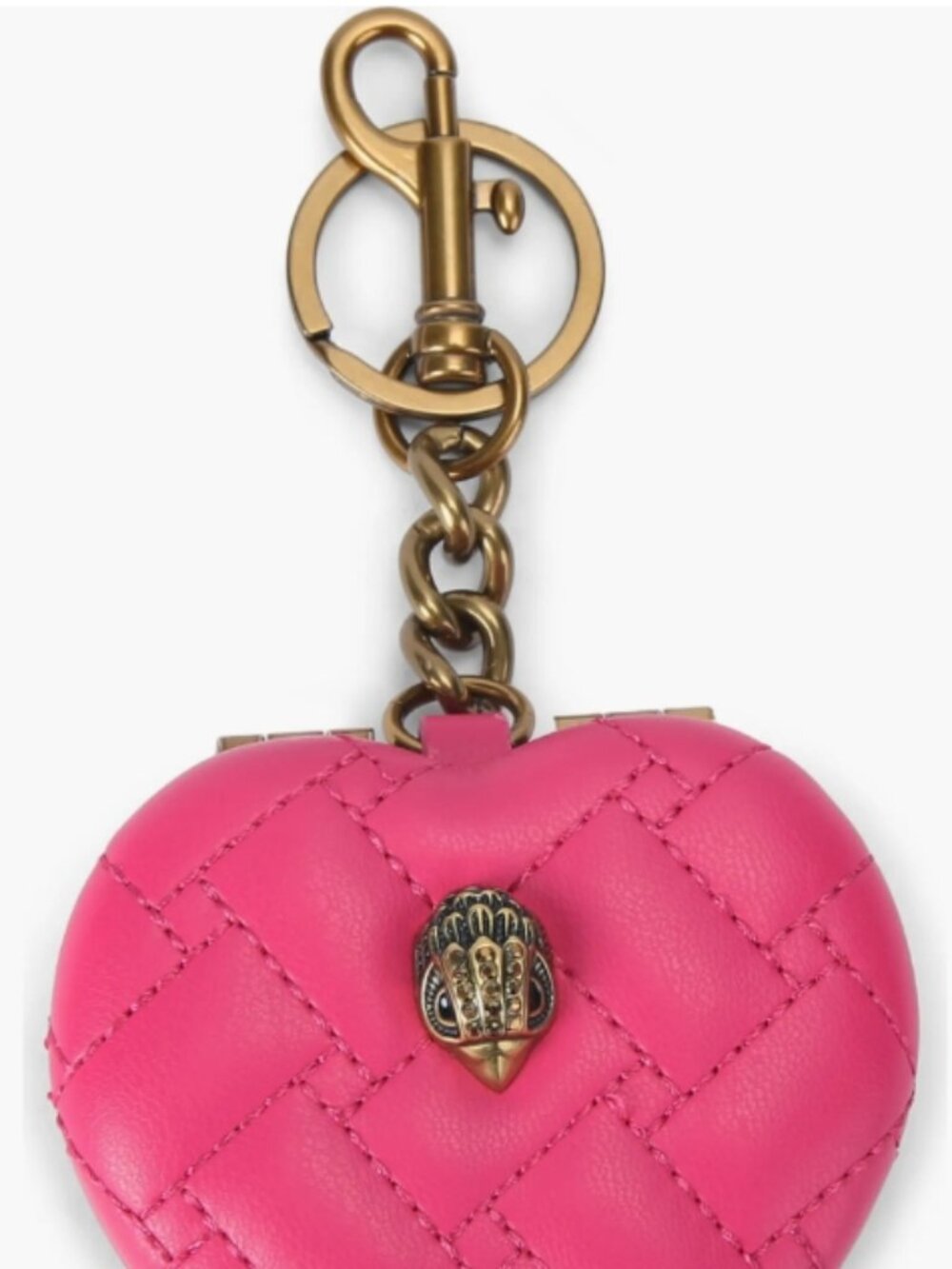 Kurt Geiger Kensington Heart Mirror Bag Charm (Pink) - Picture 4 of 4